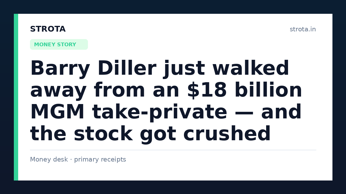 Barry Diller just walked away from an $18 billion MGM take-private — and the stock got crushed