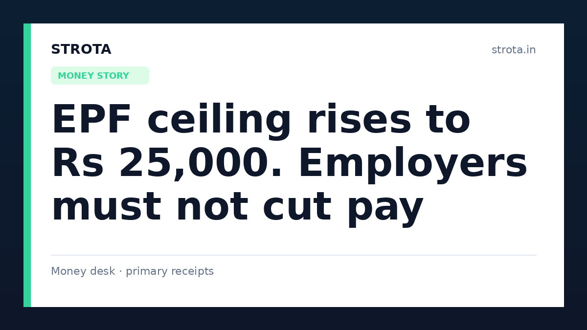 EPF ceiling rises to Rs 25,000. Employers must not cut pay