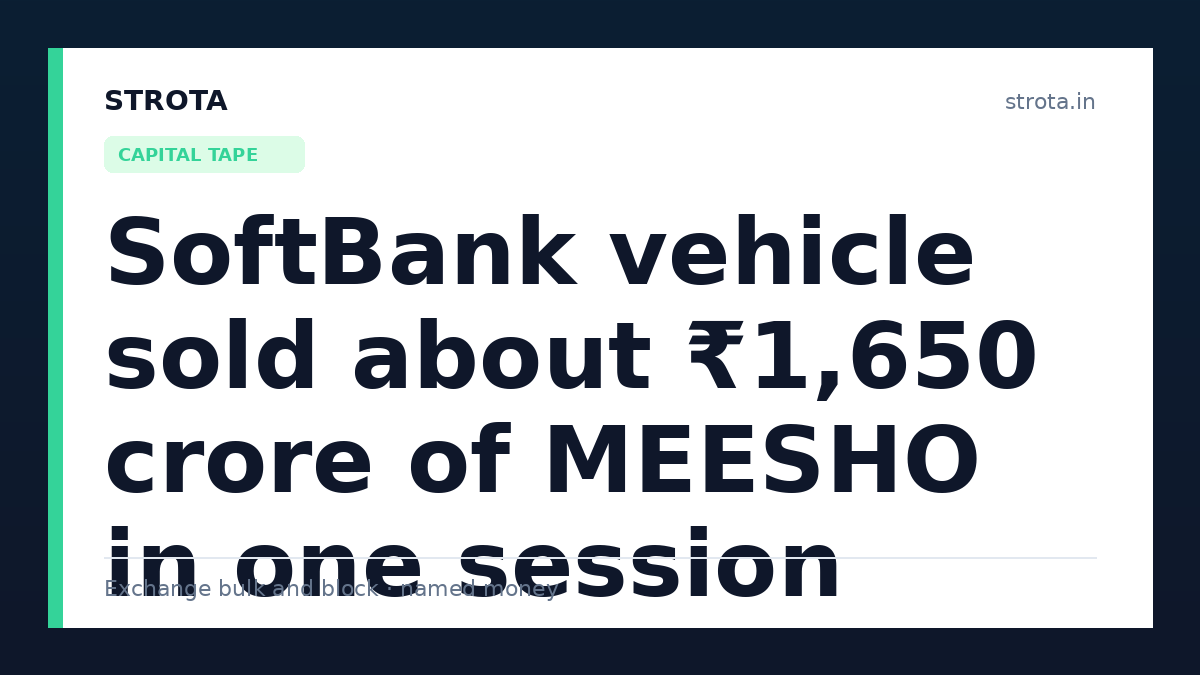 SoftBank vehicle sold about ₹1,650 crore of MEESHO in one session